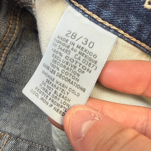 Y2K American Eagle Jeans Mens 28x30 (27x28) Bootcut Faded Denim Western Skater - Picture 8 of 13